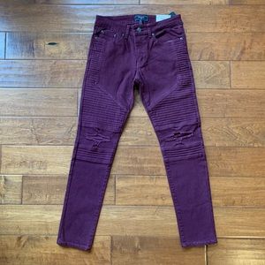 Burgundy Ribbed Pants